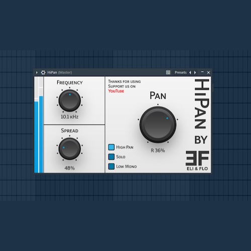 Eli & Flo「HiPan」低域をセンターに保ったまま高域だけを自由に広げられるバンドスプリット・パンニングプラグイン｜DTMプラグインセール