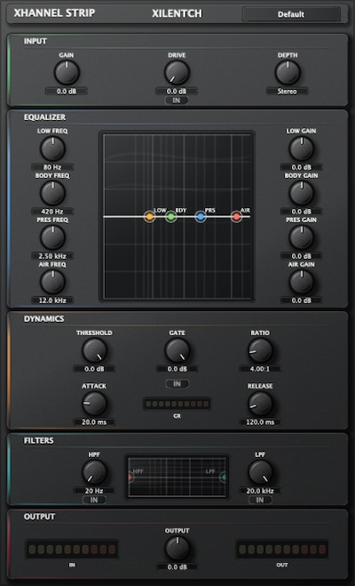 Xilentch「Xhannel S」EQ・コンプレッサー・フィルター・サチュレーションを1つに集約したオールインワンチャンネルストリップ｜DTMプラグインセール