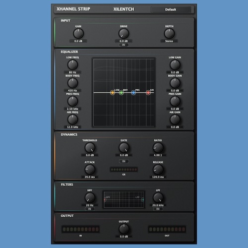 Xilentch「Xhannel S」EQ・コンプレッサー・フィルター・サチュレーションを1つに集約したオールインワンチャンネルストリップ｜DTMプラグインセール