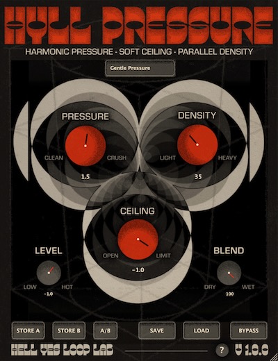 Hell Yes Loop Lab「HYLL Pressure」ピークを自然に整えながら音の密度と存在感を高めるソフトクリッパー&サチュレーションプラグイン|DTMプラグインセール