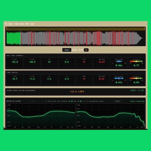 Biswas Audio「AMS（Analog Mastering System）」EQ・サチュレーション・リミッター・ラウドネス解析を統合したアナログ志向のmacOS向けマスタリングソフト｜DTMプラグインセール