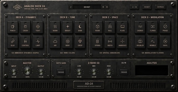 Cloudy Samples「Analog Deck 24」アナログ感とヴィンテージテイストを手軽に追加できる、24種類のエフェクトを搭載したマルチFXワークステーション|DTMプラグインセール