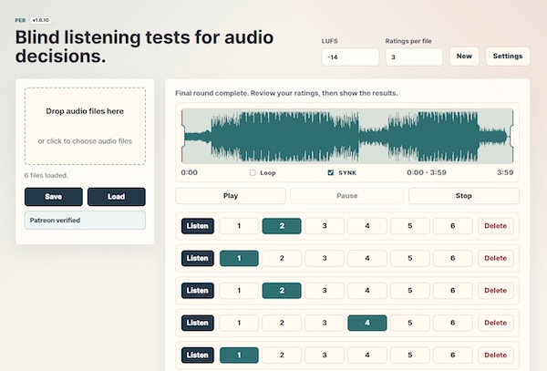 Noisebud「PER」ファイル名や音量差による先入観を排除し、耳だけでミックスやマスタリングを比較できるブラインドリスニングツール｜DTMプラグインセール