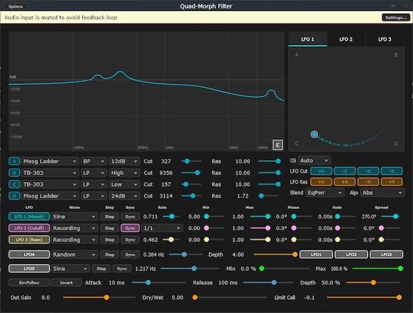 OTODESK「Quad Morph Filter」28種類のフィルターをリアルタイムでモーフィングできる高機能VST3プラグイン｜DTMプラグインセール