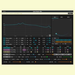 OTODESK「Quad Morph Filter」28種類のフィルターをリアルタイムでモーフィングできる高機能VST3プラグイン｜DTMプラグインセール