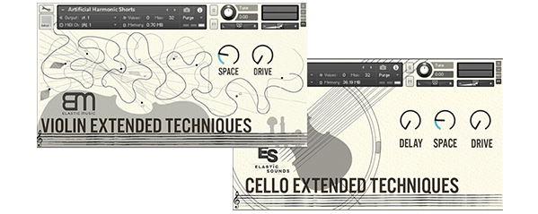Elastic Sounds「Violin and Cello Extended Techniques Bundle」バイオリンとチェロの特殊奏法を収録した、映画音楽やホラー作品向けストリングス音源｜DTMプラグインセール