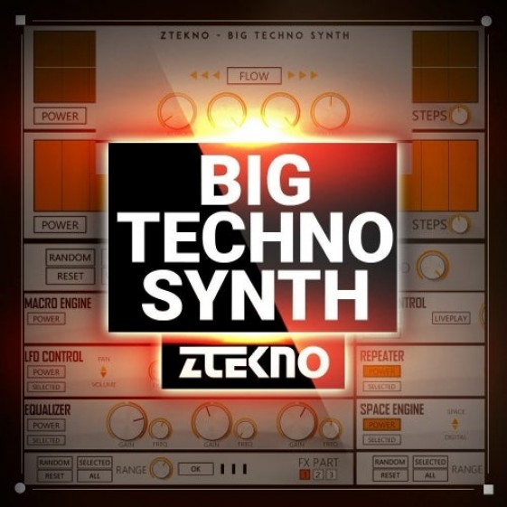 ZTEKNO Loops「Big Techno Synth」183種類のプリセットと3,353サンプルを収録したテクノ・テックハウス向け大容量Kontaktライブラリ｜DTMプラグインセール