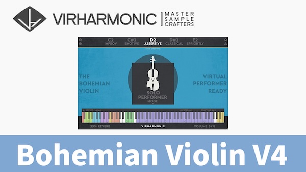 VIRHARMONIC「Bohemian Violin V4」鍵盤だけで“本物のバイオリン演奏”を再現!トゥルーレガートと膨大なサンプルで圧倒的なリアリズムを実現したソロバイオリン音源|DTMプラグインセール