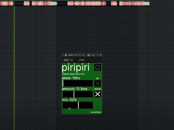plug(un)s「piripiri」シンセやベースに独特なうねりと歪みを加えられるフェーズディストーションプラグイン｜DTMプラグインセール