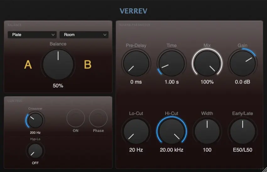 TONAL WORKS「VERREV」2つのリバーブを自由にブレンドしながら音の広がりや奥行きを細かく設計できる、空間デザイン特化型リバーブ|DTMプラグインセール