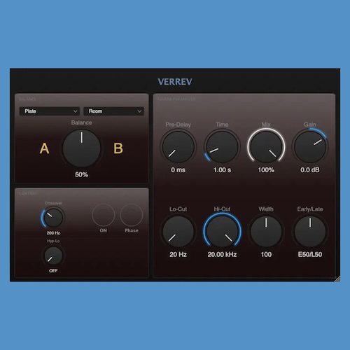 TONAL WORKS「VERREV」2つのリバーブを自由にブレンドしながら音の広がりや奥行きを細かく設計できる、空間デザイン特化型リバーブ｜DTMプラグインセール