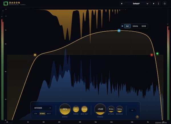 Mercurial Tones「Dagon」耳障りな共振や不快なピークを自動で検出し、音色を保ちながら自然に抑制できるスペクトラルコントロールプラグイン|DTMプラグインセール