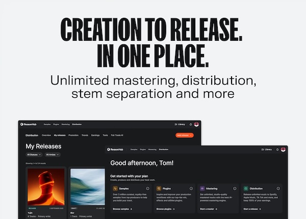 Reason Studios「Reason+ (Annual Subscription)」Reason DAW・Reason Rack・豊富な音源とエフェクトをまとめて利用できる音楽制作サブスクリプション｜DTMプラグインセール