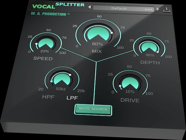 W. A. Production「Vocal Splitter」モノラルボーカルに自然な広がりと厚みを加え、現代的なステレオサウンドを手軽に作れるプラグイン｜DTMプラグインセール