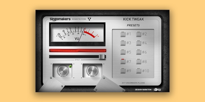 Singomakers「Kick Tweak」キックドラムの低域を太くしながらパンチ感と存在感を強化できるキック専用エンハンサープラグイン｜DTMプラグインセール