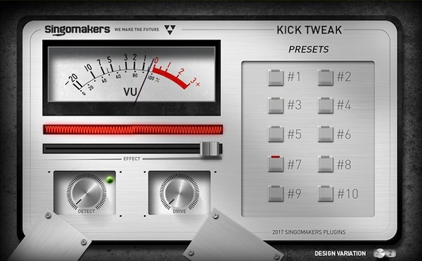 Singomakers「Kick Tweak」キックドラムの低域を太くしながらパンチ感と存在感を強化できるキック専用エンハンサープラグイン｜DTMプラグインセール