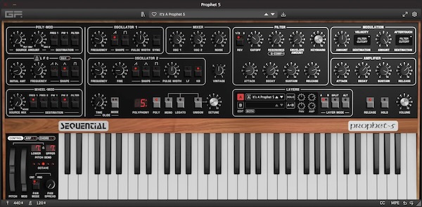GForce Software「Prophet~5」音楽史を変えた伝説のシンセが公式プラグインとして完全復活!ヴィンテージサウンドと最新モジュレーション機能を兼ね備えたアナログシンセ|DTMプラグインセール