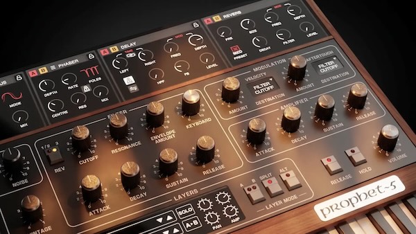 GForce Software「Prophet~5」音楽史を変えた伝説のシンセが公式プラグインとして完全復活!ヴィンテージサウンドと最新モジュレーション機能を兼ね備えたアナログシンセ|DTMプラグインセール