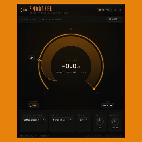 KReative Studio「Smoother」オーケストラ音源のダイナミクス表現をより滑らかにし、繊細なフェードアウトを実現するプラグイン｜DTMプラグインセール