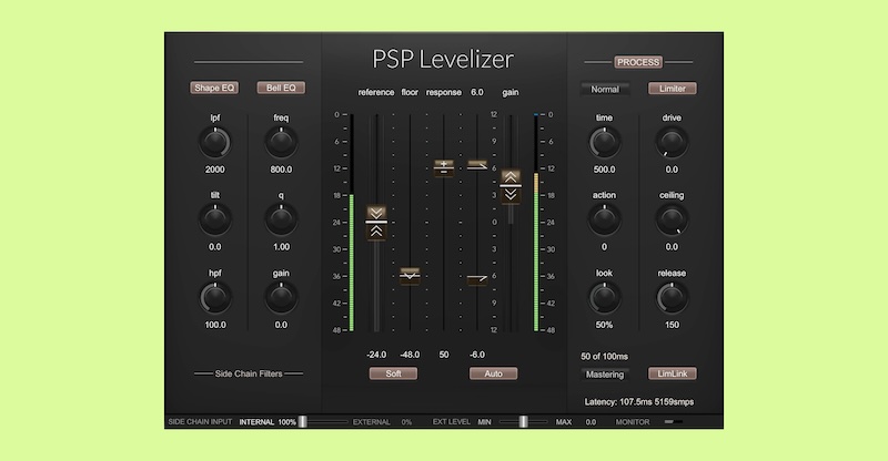 PSP Audioware「PSP Levelizer」コンプレッサーでは実現できない“自然な音量補正”を実現！自動でフェーダーを動かして音量を整えるオートフェーダープラグイン｜DTMプラグインセール