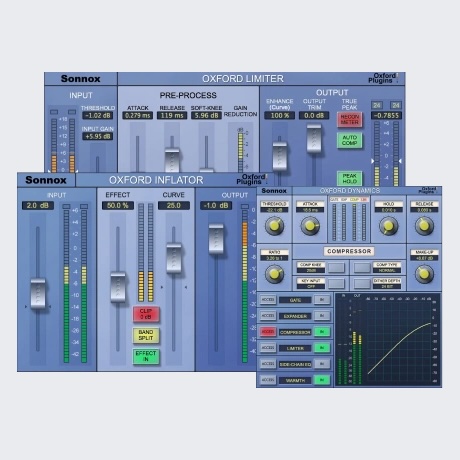 Sonnox「Mix Bus Loudness Bundle」音圧と存在感を高めながらダイナミクスも維持できる（Oxford Inflator・Limiter・Dynamics）ミックス＆マスタリング向けプラグインバンドル｜DTMプラグインセール