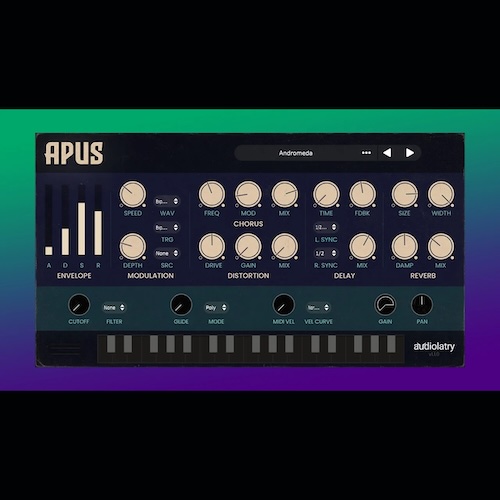 audiolatry「Apus」温かくダスティなLo-Fiサウンドと52種類のプリセットを収録した、アイデアを素早く形にできるバーチャルインストゥルメント｜DTMプラグインセール
