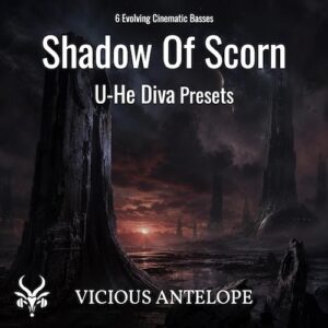 Vicious Antelope「Free U-He Diva Presets – Shadow Of Scorn」映画音楽やSF作品に映えるダークで重厚なエボルビング・シンセベースを収録した無料プリセット集｜DTMプラグインセール