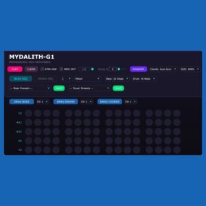 Mydalith「Mydalith-G1」17種類のスケールと80種類以上のプリセットを搭載したPsytrance・IDM向け数学的グルーブボックス｜DTMプラグインセール