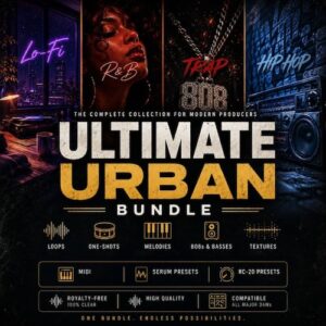 D-Fused Sounds「Ultimate Urban Bundle」Lo-Fi・R&B・Trap・Hip-Hop向けのループ・MIDI・Serumプリセットを収録した総合音源バンドル｜DTMプラグインセール