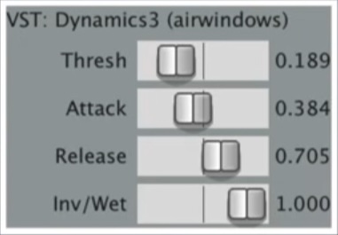 Airwindows「Dynamics3」コンプレッサーとエキスパンダーをシームレスに切り替えながらトランジェントや音の存在感を自在にコントロールできるAirwindowsのダイナミクスプラグイン｜DTMプラグインセール