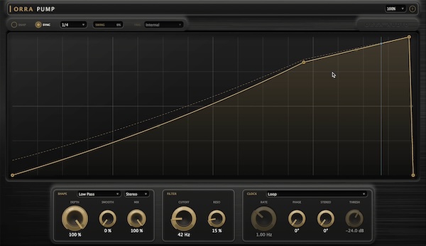 Orra Audio「Orra Pump」自由に描いたカーブでフィルター・トレモロ・オートパンを自在にコントロールできるモジュレーションプラグイン｜DTMプラグインセール