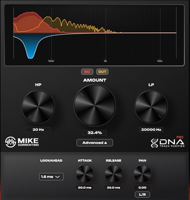 Mike Sorrentino「DNA Track Purifier Basic」周波数マスキングを自動で抑制し、ボーカルや楽器の埋もれを改善できる無料ミックスプラグイン｜DTMプラグインセール