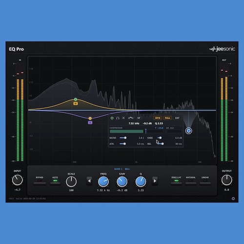 Jeesonic「EQ Pro」24バンドのダイナミックEQ、リニアフェーズ、外部サイドチェインを搭載した高機能プラグイン｜DTMプラグインセール