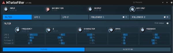 MeldaProduction「MTurboFilter」9種類のヴィンテージフィルター＋自由設計エンジン搭載！“自分だけのフィルターを作る”次世代サウンドデザイン環境｜DTMプラグインセール
