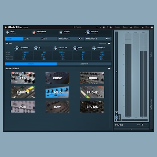 MeldaProduction「MTurboFilter」9種類のヴィンテージフィルター＋自由設計エンジン搭載！“自分だけのフィルターを作る”次世代サウンドデザイン環境｜DTMプラグインセール
