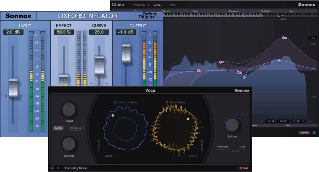 Sonnox「Vocal Production Bundle」ボーカルの存在感を高めるOxford Inflator・Claro・Vocaを収録したボーカル制作向けプラグインバンドル|DTMプラグインセール