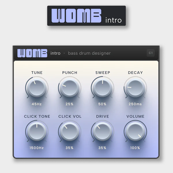 510k「WOMB intro」クラブ向けに最適化された909系キックを手軽に作れるバスドラム・デザイナー｜DTMプラグインセール