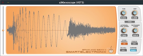Smart Electronix「s(M)exoscope」音作りやミックスで波形を細かく確認したい人におすすめの波形観察・周波数測定・デバッグに役立つ定番オシロスコープ｜DTMプラグインセール