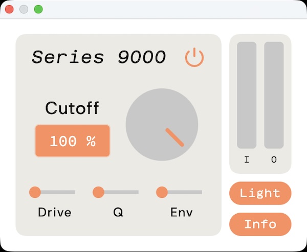 Sketch Audio「SERIES 9000」80年代後半の名機で知られる6次ローパスフィルターを再現した無料フィルタープラグイン｜DTMプラグインセール
