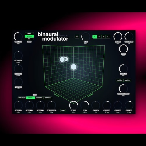 Unusable Engineering「Binaural Modulator」部屋の中を音が動くような立体的な空間表現を実現するオートパン・モジュレーションプラグイン｜DTMプラグインセール