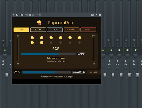 Minto Tsukino「PopcornPop」POPノブひとつで音の粒立ち・密度・輪郭をまとめて調整できるVST3プラグイン｜DTMプラグインセール