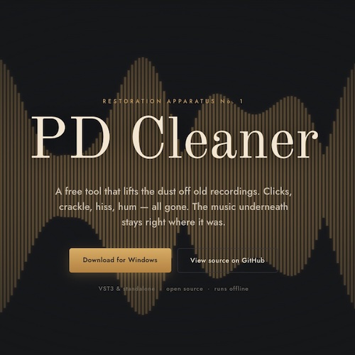 Wiseman「PD Cleaner」古いSPレコードや78回転レコードのクリックノイズ・ヒスノイズを自然に除去できるWindows向け音声修復ソフト｜DTMプラグインセール