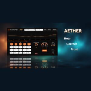 LX Audiolabs「Aether」ヘッドホンをスピーカーに近いモニター環境へ補正できるCLAP対応モニタリングプラグイン｜DTMプラグインセール