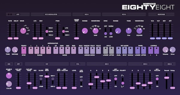 Morphoice「EIGHTYEIGHT」Roland Jupiter-8のボイスカードや回路までモデリングした本格シンセプラグイン｜DTMプラグインセール