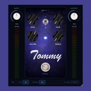 Leigh Pierc「Tommy」実機のアナログ回路をサンプル単位でシミュレーションし、Timmy系オーバードライブの操作感まで忠実に再現した高精度プラグイン｜DTMプラグインセール