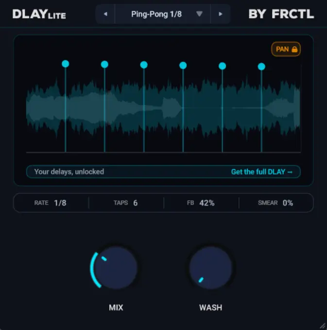 FRCTL Audio「DLAY Lite」プリセットと2つのノブだけで直感的に使える無料ディレイプラグイン|DTMプラグインセール
