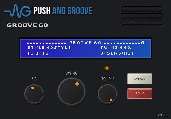 Push and Groove「GROOVE60」MIDIを書き換えずにクラシックドラムマシンのタイミング感を再現できるMIDIタイミングシミュレーター｜DTMプラグインセール