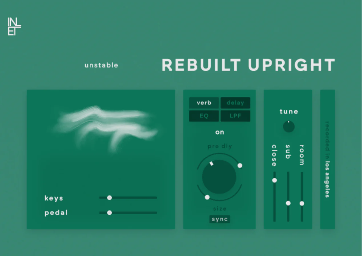 inlet audio「REBUILT FREEBIE」アップライトピアノを大胆に再構築した、アンビエントやシネマティックに最適なKontaktライブラリ|DTMプラグインセール
