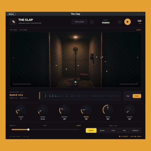 Low End Candy「The Clap」サンプルを使わずリアルな手拍子を生成できる無料クラップシンセサイザー｜DTMプラグインセール