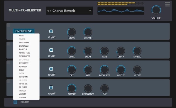 Audio Blast「Multi Blaster FX」18種類のエフェクトと4つのFXスロットで自在なサウンドデザインを実現するマルチエフェクトプラグイン｜DTMプラグインセール